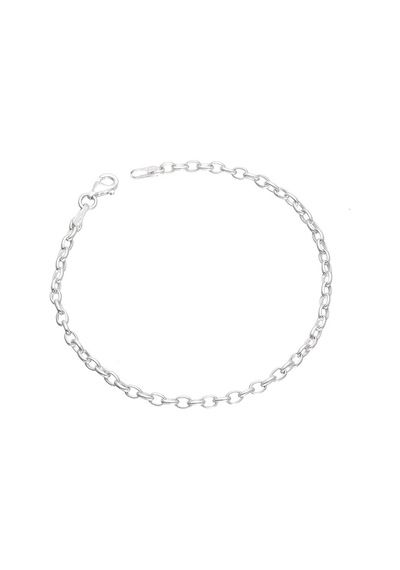 İpek Silver925 Ayar Gümüş Halka Zincirli Erkek Bileklik Çok Renkli