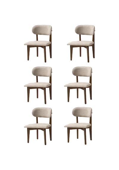 Nergis Sandalye Ahşap Gürgen 6 Li Set Cafe,restaurant,mutfak,salon,yemek Odası Sandalyesi Ceviz
