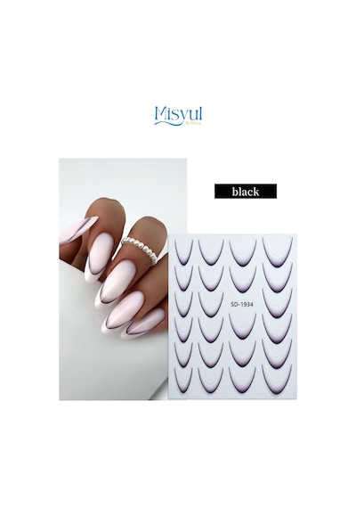 Misyul 5d Tırnak Sticker Yapışkanı Renkliden Şeffafa Gradyan 23 Parça Karışık Renk Mıs-3517
