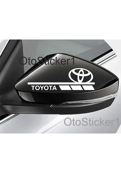 Oto Sticker Toyota Ayna 2 Adet Sağ Sol Sticker Araba Etiketi