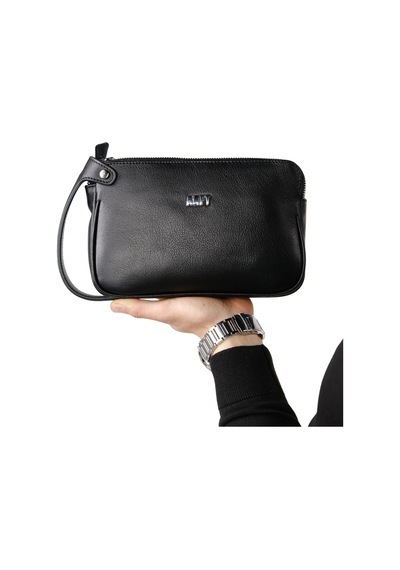 Mft Leather Hakiki Deri Unisex El Çantası Moon Bag 4381 Napa Siyah