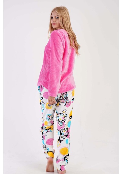 Vienetta Kadın Welsoft Uzun Kol Pembe Pijama Takım C5t8n0o303 001