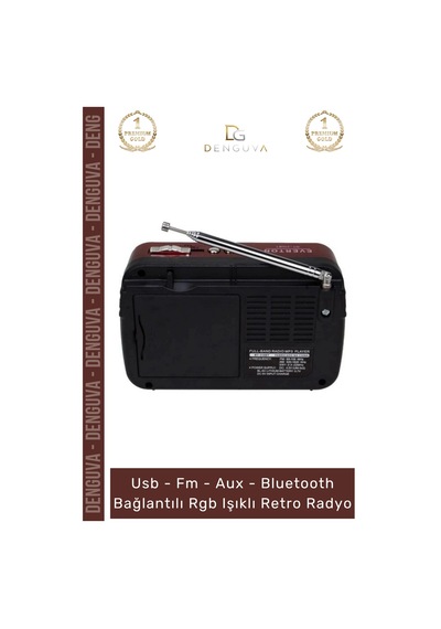 Radyo Nostaljik Radyo Çift Hoparlörlü Bluetooth Usb Tf Card Girişli Mp3 Player Müzik Kutusu