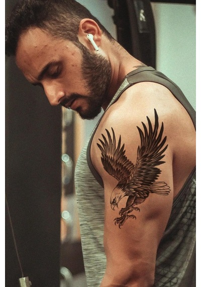 Kartal Dövmesi, Kartal Geçici Dövme Tattoo, Üniseks Dövme, Kol Dövmesi, Omuz Dövmesi, Vücut Döv