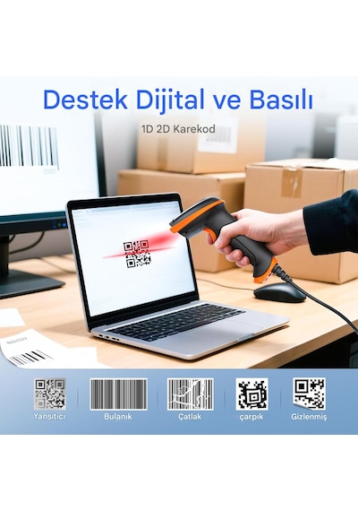 Tera 1d 2d Qr Barkod Okuyucu Darbeye Dayanıklı Su Geçirmez D5100y