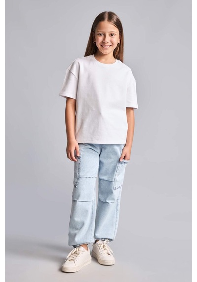 Defacto Jogger Fıt Elastik Bel Jean Açık Mavi Pantolon Erkek Çocuk H7278a826smnm39 Mavi-nm39