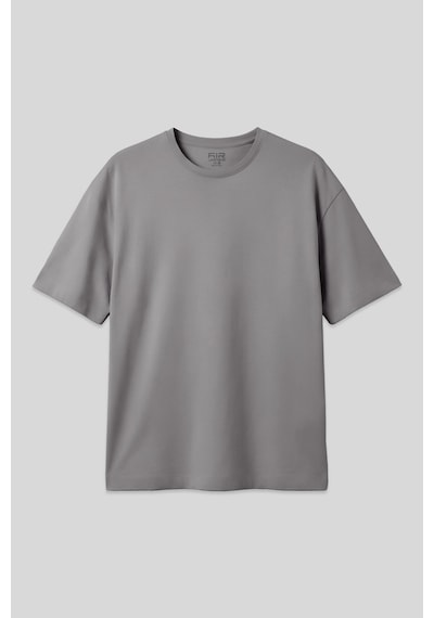 Air Jones Tommy Life Koyu Gri %100 Pamuk Kalın Yumuşak Dokulu Oversize Fit Basic Erkek T-shirt - 88353 Koyu Gri