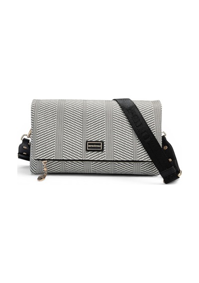 Silver & Polo Silver Polo Siyah Beyaz - Siyah Hasır Kadın Çapraz Çanta Sp1278