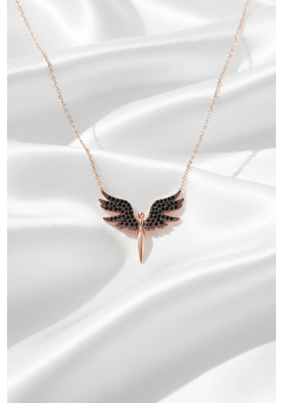 Çekirdekjewelry 925 Ayar Gümüş Rose Kaplama Mikail Kolye Pembe