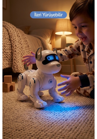 Oyuncak Şarjlı Işıklı Ve Sesli Akıllı Robot Köpek Çok Renkli