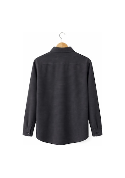 Ahengim Erkek Çocuk Modern Kesim Beyaz Polyester Basic Gömlek Ak8789 Siyah