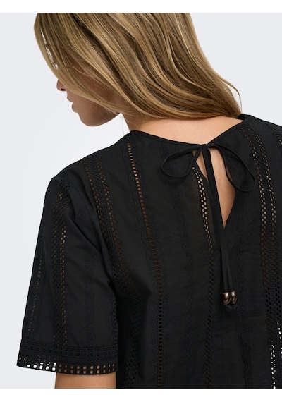 Only Onllıa Ss Emb Top Wvn Kadın Siyah Bluz - 15383837