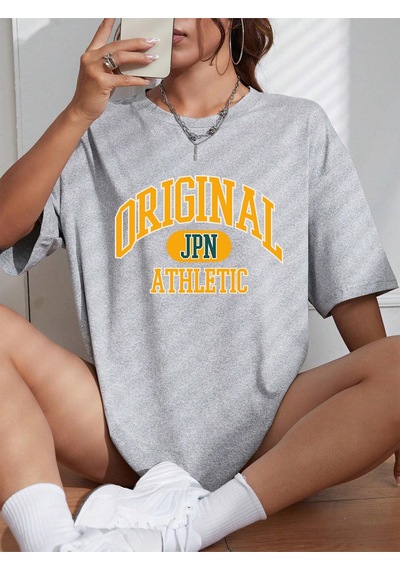Noıssey Urban Pop Graphic Kadın Tişört Koleksiyonukod 5374 Gri