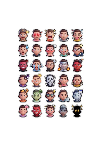 Sevimli Karakterler Chibi Sticker Seti 150 Adet - 5'li Mega Paket No17 - Laptop Defter Ajanda Çok Renkli