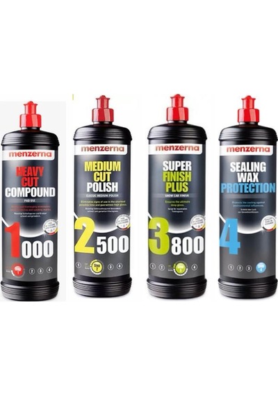 Menzerna 1000 2500 3800 Sealingwax Kalın İnce Pasta Hare Boya Kor. Set 1 Lt