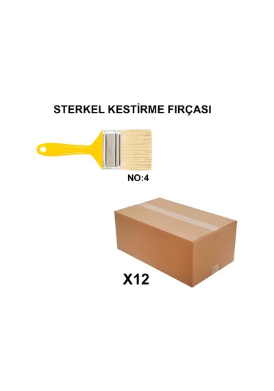 No 4 Kestirme Fırça, 12 Adet Profesyonel Set