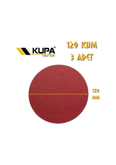 Kupa Yuvarlak Cırt Zımpara 180 Mm - P120 Kum - 3 Adet