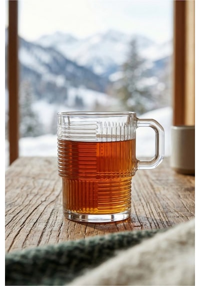 Lav Helen Cam Kupa 6 Kişilik 270 ml Kulplu (Kahve/Çay Bardağı)