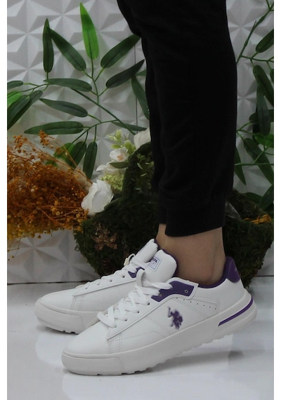 U.s. Polo Assn. Mango Wmn Kırık Beyaz Mor Sneaker Kadın Ayakkabı 001