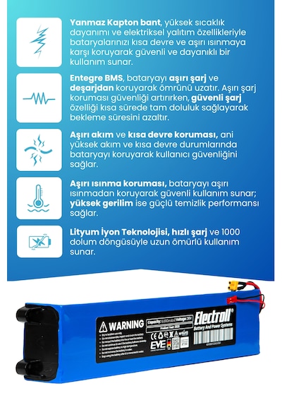 Hoverway Kick Uyumlu Batarya 36v 6.000mah