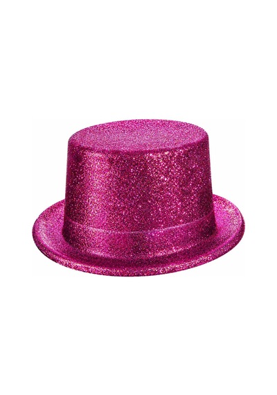 Fuşya Simli Glitter Silindir Parti Şapkası Diğer