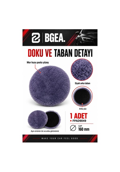 Bgea Mor Kuzu Postu Polisaj Keçesi 160 Mm 1 Adet Fpad9049