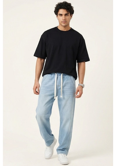 Bigdart Erkek Rahat Kesim Baggy Jean Pantolon 30076 - Mavi