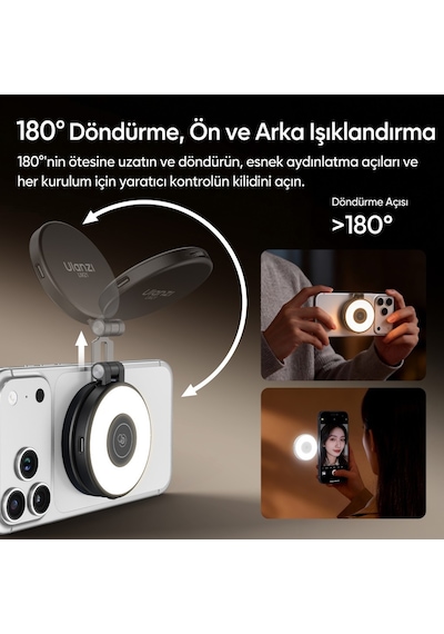 Ulanzi Lm21 Manyetik Led Dolgu Işığı Mini Telefon Video Işığı Siyah - L236