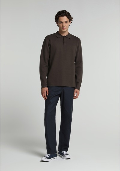 Colin's Colins Regular Fit Polo Yaka Jakarlı Erkek Kahverengi Kazak Cl1076234 Q1.v1 Brw