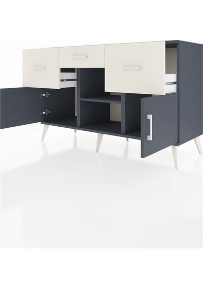 Hyperion Konsol Tek Raflı 3 Çekmeceli 3 Kapaklı 132x44x83 Antrasit-antrasit/aytaşı Antrasit/aytaşı Hyperion Konsol Tek Raflı 3 Çekmeceli 3 Kapaklı 132x44x83 Antrasit-antrasit/aytaşı Antrasit/aytaşı