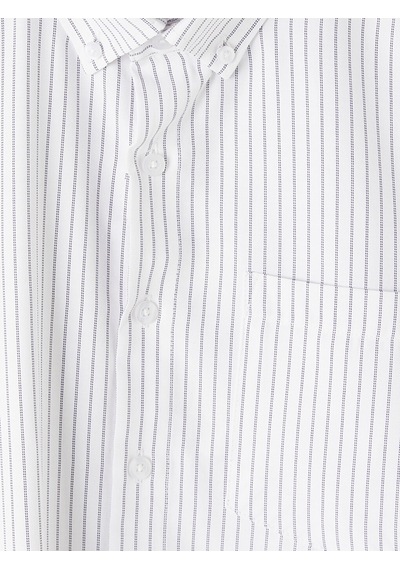Lcwaıkıkı Classic Beyaz Regular Fit Çizgiili Gabardin Erkek Gömlek