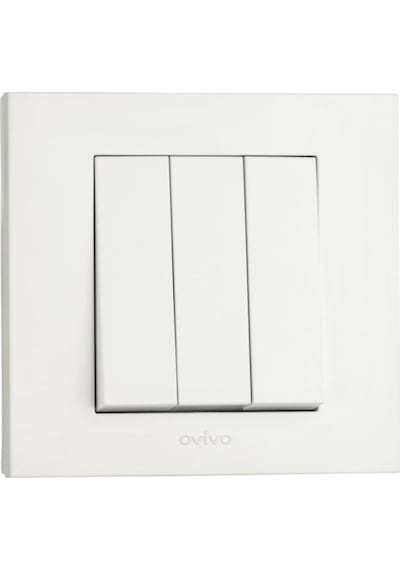 Ovivo Grano Beyaz Üçlü Anahtar Çerçeve Dahildir