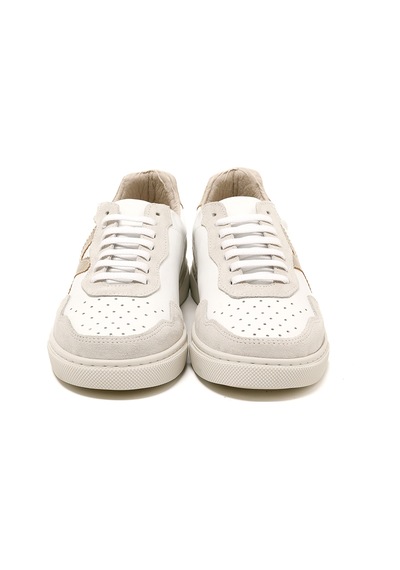 Beyaz Deri-gold Sneaker Günlük Kadın Rc-25y-006-m44 John May Beyaz Cilt-altın Beyaz Deri-gold Beyaz - Altın