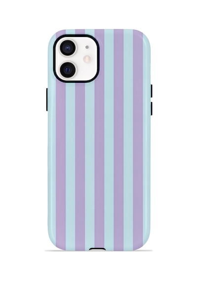 Apple iPhone Uyumlu 11 Vorian Çift Katmanlı Magsafe Kılıf Lilac Riviera Stripe