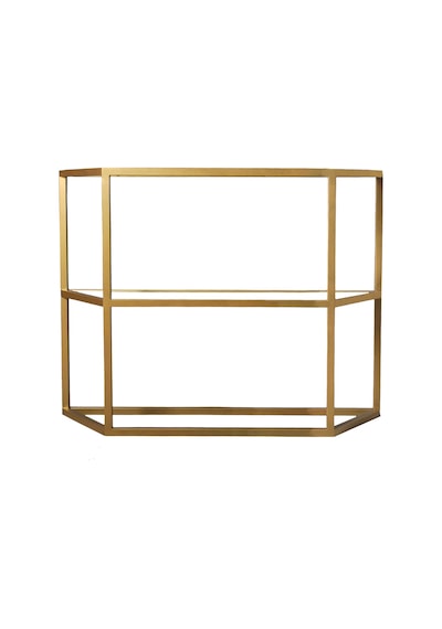Alison 2 Raflı Gold Metal Dresuar&konsol Gold