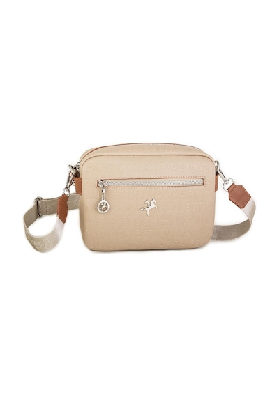 Nas Bag Kadın Çapraz Çanta Mini Cüzdanlı Ayarlanabilir Askılı Vizon Taba Gofraj Kum