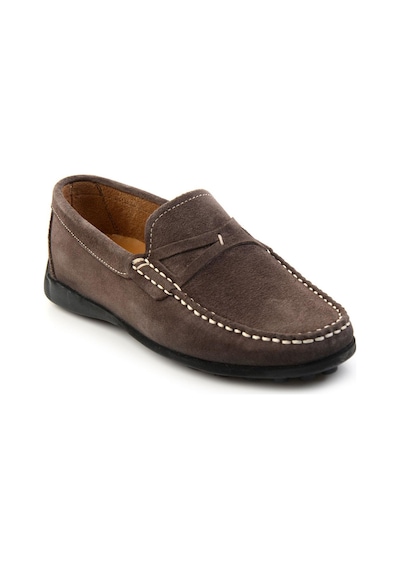 Bambi Vizon Hakiki Deri Erkek Loafer Ayakkabı E01557255502 Vizon