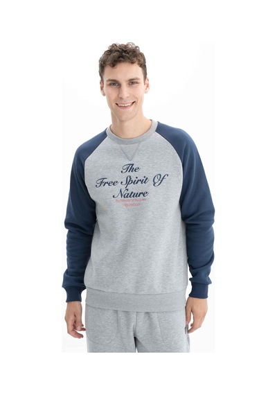 AR-MA Arma Erkek Regular Fit Baskı Yazılı Bisiklet Yaka Sweatshirt K26124600301 Gri
