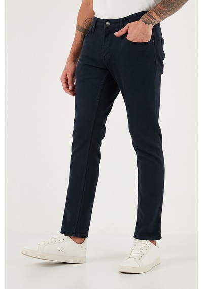 Buratti Pamuklu Regular Fit Normal Bel Boru Paça Jeans Erkek Kot Pantolon 2211C40Parma Lacivert