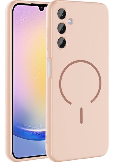Galaxy Uyumlu A25 Kılıf M-safe Şarj Özellikli Sys Meta Kapak - Rose Pembe Rose Pembe