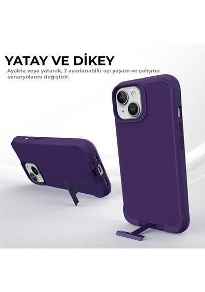 Bix iPhone Uyumlu 14 Plus / 15 Plus Vortex Magsafe Kılıf Stand Özellikli 3x Korumalı Mikro Fiber İç Yüzey Koyu Mor Bix iPhone Uyumlu 14 Plus / 15 Plus Vortex Magsafe Kılıf Stand Özellikli 3x Korumalı Mikro Fiber İç Yüzey Koyu Mor