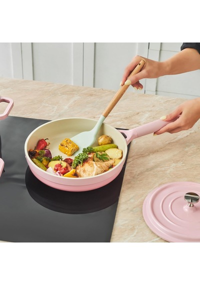 Tr Swiss Crystal Neocast 7 Parça Döküm Tencere Ve Tava Seti Pembe Genel