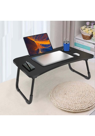 Konfeksiyon-Market Yatak Koltuk Üstü Laptop Tablet Sehpası Katlanır Siyah Ayaklı