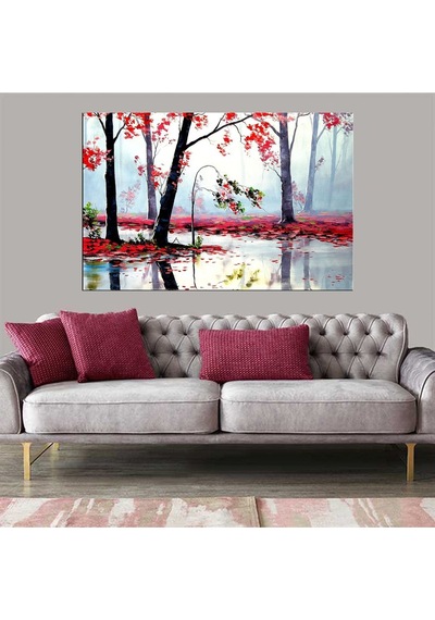 Es10 Dekoratif Yağlıboya Efektli Beyaz At Kanvas Tablo (120 x 80)