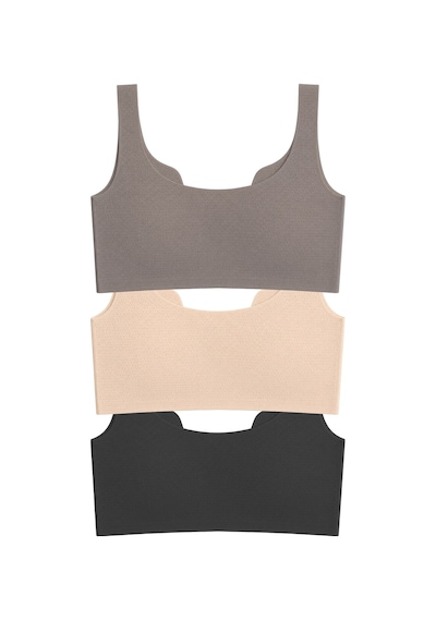 Cottonill Seamless Bra - Virela Lazer Kesim Önden Düğmeli Büyük Beden Kadın Sütyen 3'lü Paket-2 Çok Renkli