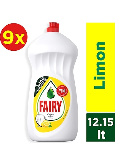 Limonlu 9'lu Sıvı Bulaşık Deterjanı 1350 Ml 8681002963320