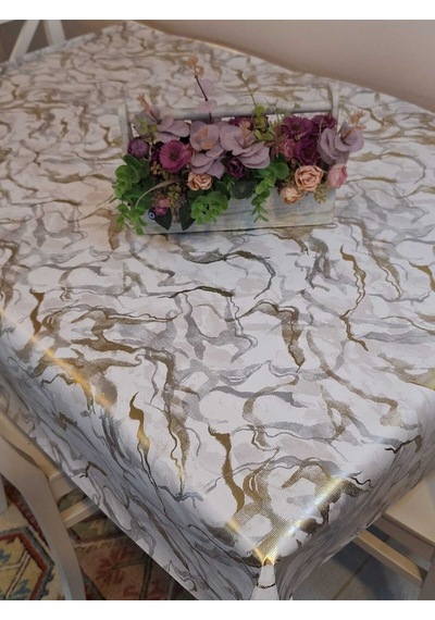 Elyaflı Pvc Masa Örtüsü Modern, Dayanıklı, Silinebilir Ve Şık Görünüm Fnt1280 Sarı