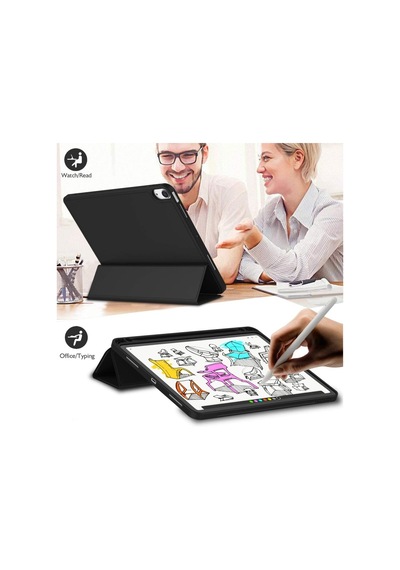 Apple Uyumlu iPad, Air 11inç M2 2024 Kılıf Kalem Bölmeli Smart Case A2902 A2903 A2904