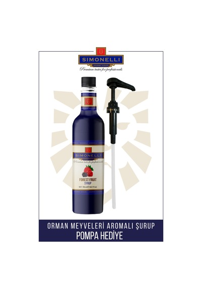 Simoenlli Kahve Şurubu Orman Meyveleri Aromalı 700 ML + Pompa Simonelli