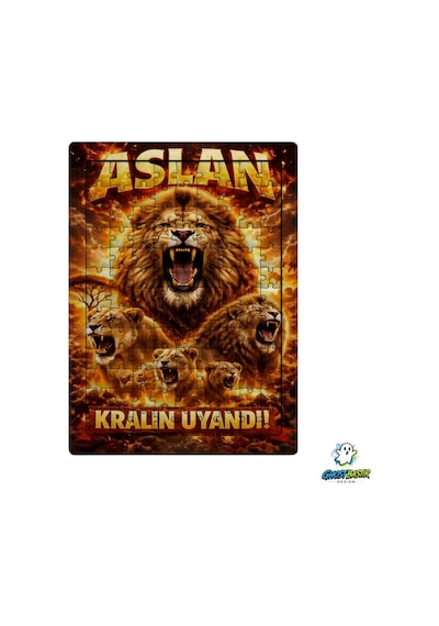 Ghostbastır Design Galatasaray Aslan 99 Parça Ayaklı Puzzle Dekoratif Çocuk Yapbozu 0159